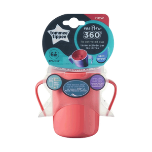 Tommee Tippee Easiflow 360 Handled Cup - Blue & Pink