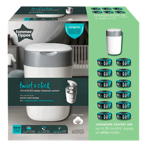 علبة تخلص من الحفاضات مع 12 عبوة من تومي تيبي