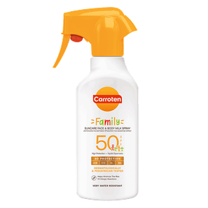 رذاذ عائلي للحماية بمعامل 50 من كاروتين