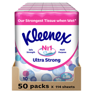 مناديل وجه كلينكس متعددة الاستخدام فائقة القوة بطبقتين