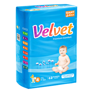 Velvet Comfort Size 4 Giant Maxi - (7-16kg)