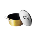 Berlinger Haus Hammered Casserole With Stainless Steel Lid & Handles Gold