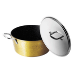 Berlinger Haus Hammered Casserole With Stainless Steel Lid & Handles Gold