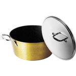 Berlinger Haus Hammered Casserole With Stainless Steel Lid & Handles Gold