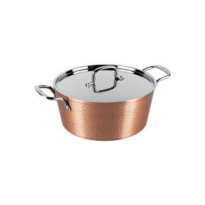 Berlinger Haus Hammered Casserole With Stainless Steel Lid & Handles Copper