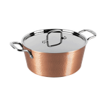 Berlinger Haus Hammered Casserole With Stainless Steel Lid & Handles Copper