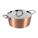 Berlinger Haus Hammered Casserole With Stainless Steel Lid & Handles Copper
