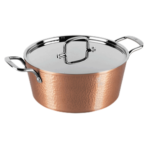 Berlinger Haus Hammered Casserole With Stainless Steel Lid & Handles Copper