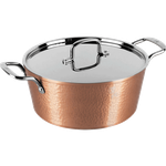 قدر بيرلنجر هاوس مطرّز مع غطاء ومقابض من الستانلس ستيل - نحاسي