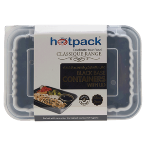 حاوية تخزين طعام سوداء قابلة للتسخين مع أغطية