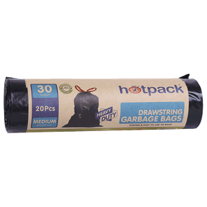 Hotpack Drawstring Garbage Bag Roll Heavy Duty  