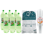 7Up Zero + Ice Cubes + Plastic Cups With Lids