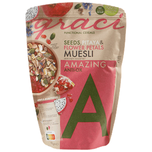 غراسي موسلي بالبذور وبيتايا وبتلات الزهور