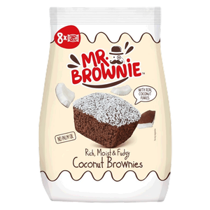 Mr. Brownie Coconut Brownies with Real Coconut Flakes