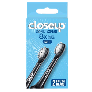 Closeup Sonic Expert Toothbrush Refill Brush Heads - Black