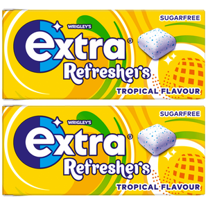 علكة اكسترا خالية من السكر بنكهة الفواكه الاستوائية ريفريشرز من ريجليز