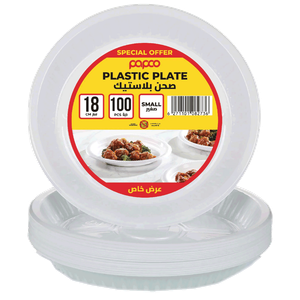 Papco Plastic Round Plate - 18 cm