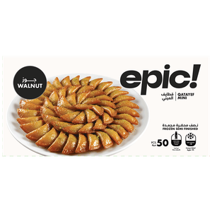 EPIC! Frozen Mini Walnut Qatayef with Saffron Syrup