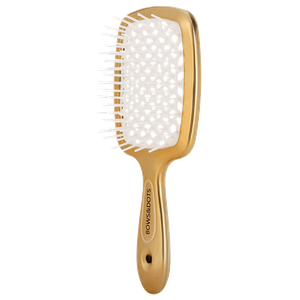 Bows & Dots Air Hair Brush Scalp-friendly - Gold & White