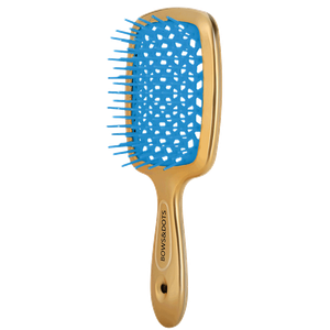 Bows & Dots Air Hair Brush Scalp-friendly - Gold & Blue