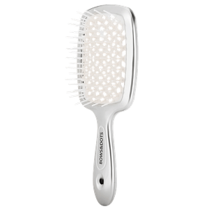 Bows & Dots Air Hair Brush Scalp-friendly - Silver & White