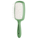 Bows & Dots Air Hair Brush Scalp-friendly - Army Green & White