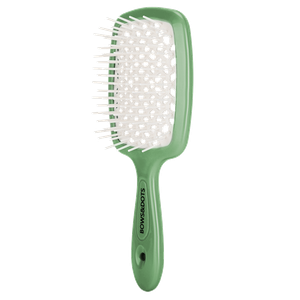 Bows & Dots Air Hair Brush Scalp-friendly - Army Green & White