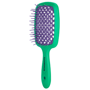 Bows & Dots Air Hair Brush Scalp-friendly - Cyan & Purple