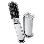 فرشاة شعر ومرآة محمولة من بوز آند دوتس - فضي 