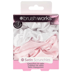 ربطات شعر ساتان من برش ووركس - أبيض ووردي