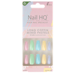 Nail HQ Long Coffin False Nails - Mixed Pastels