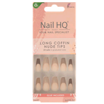 Nail HQ Long Coffin False Nails - Mixed Nude