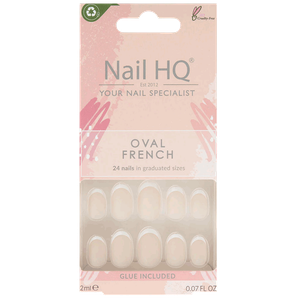 Nail HQ Oval French False Nails