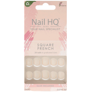 Nail HQ Square French False Nails