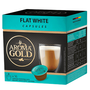 كبسولات قهوة فلات وايت دولتشي غوستو من أروما جولد
