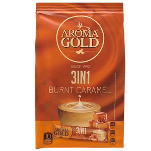 قهوة فورية 3 في 1 بنكهة الكراميل من أروما جولد