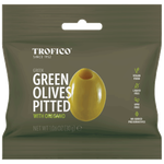 Trofico Greek Green Pitted Olives with Garlic