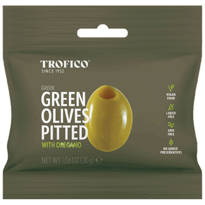 Trofico Greek Green Pitted Olives with Garlic