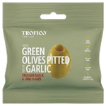 Trofico Greek Green Pitted Olives with Garlic & Chili Flakes