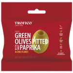 Trofico Greek Green Pitted Olives with Paprika & Chili Flakes