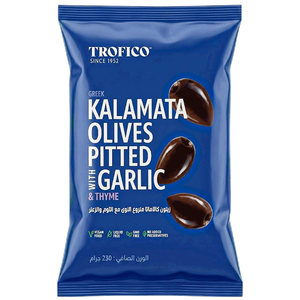Trofico Greek Kalamata Pitted Olives with Garlic & Thyme