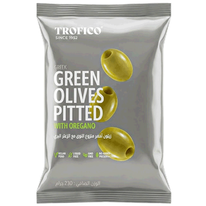 Trofico Greek Green Pitted Olives with Oregano
