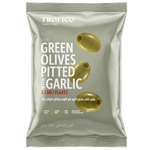Trofico Greek Green Pitted Olives with Garlic & Chili Flakes