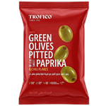 Trofico Greek Green Pitted Olives with Paprika & Chili Flakes
