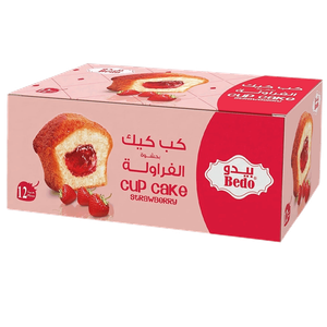 كب كيك بحشوة الفراولة من بيدو