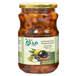 Mathaq Sliced Green & Black Olives in Olive Oil
