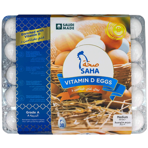 بيض غني بفيتامين د بحجم متوسط من ساحة
