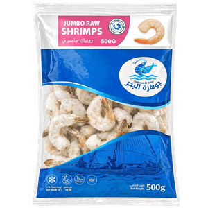 Jawharat Al Baher Jumbo Frozen Raw Shrimps 
