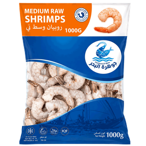Jawharat Al Baher Medium Frozen Raw Shrimps 