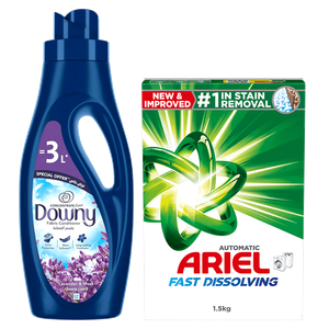 Ariel Laundry Detergent Powder & Downy Fabric Softener Bundle